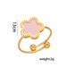 Titanium Steel Grass Lucky Five Leaf Flower Live Ring_ipsvogv.com