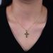 Women's Jewelry Retro Light Luxury Emerald Zircon Cross Pendant Necklace Female 925 Sterling Silver Clavicle Chain_ipsvogv.com