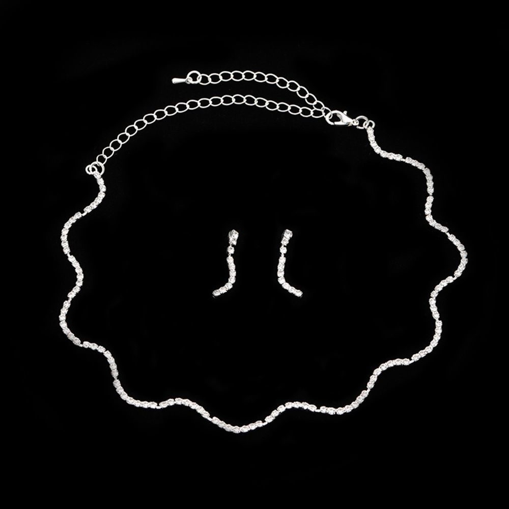 Popular Bride Accessories, Exquisite And Dazzling Necklaces, Earrings, Two-piece Set, Evening Banquet Performance,_ipsvogv.com