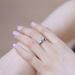 Small fresh geometric leaf green moss stone ring S925 silver natural water grass agate index finger ring simple_ipsvogv.com