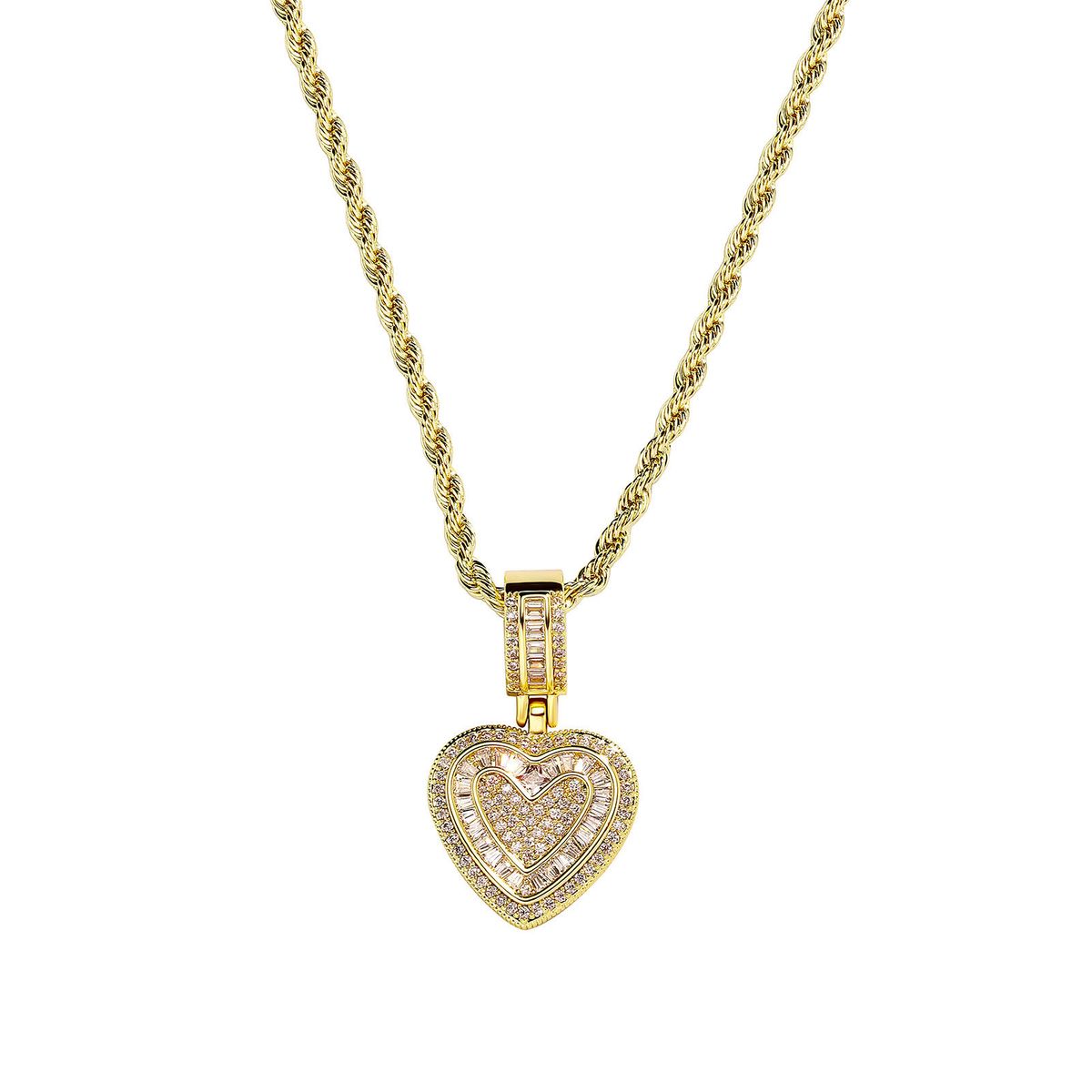 Men's Jewelry Niche Gold Plated Love Clavicle Chain Metal Hip Hop Accessories Sweater Chain Female Pendant Necklace Pendant_ipsvogv.com