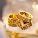 Sand Gold Crushed Ice Women's High-end Feeling, Titanium Steel Not Fading, Niche Design, Ring, Couple Pairing_ipsvogv.com