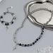 Ice Crack Beads Titanium Steel Four Pointed Star Double Layer Stacking Bracelet Cold Style Personality Accessories Trendy Hip Hop Hand Jewelry_ipsvogv.com