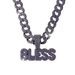 Hip Hop English Letter BLESS Alloy Pendant Gun Black Lotus Purple Diamond Exaggerated Dark Men's Item_ipsvogv.com