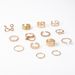 Pearl Cross Simple Letter Chain Octagonal Joint Ring Set Of 14_ipsvogv.com