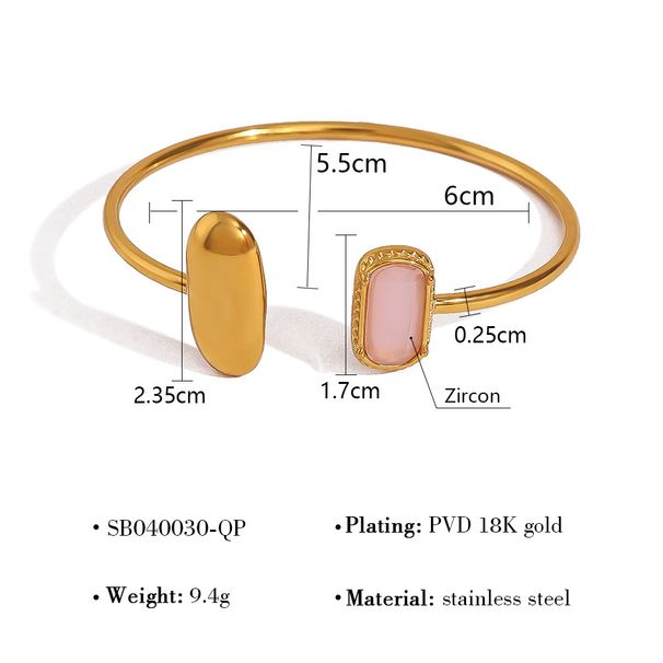 Cold Retro Colored Zircon Bracelet Light Luxury Versatile Simple Geometric Open Bracelet High End Female Jewelry_ipsvogv.com