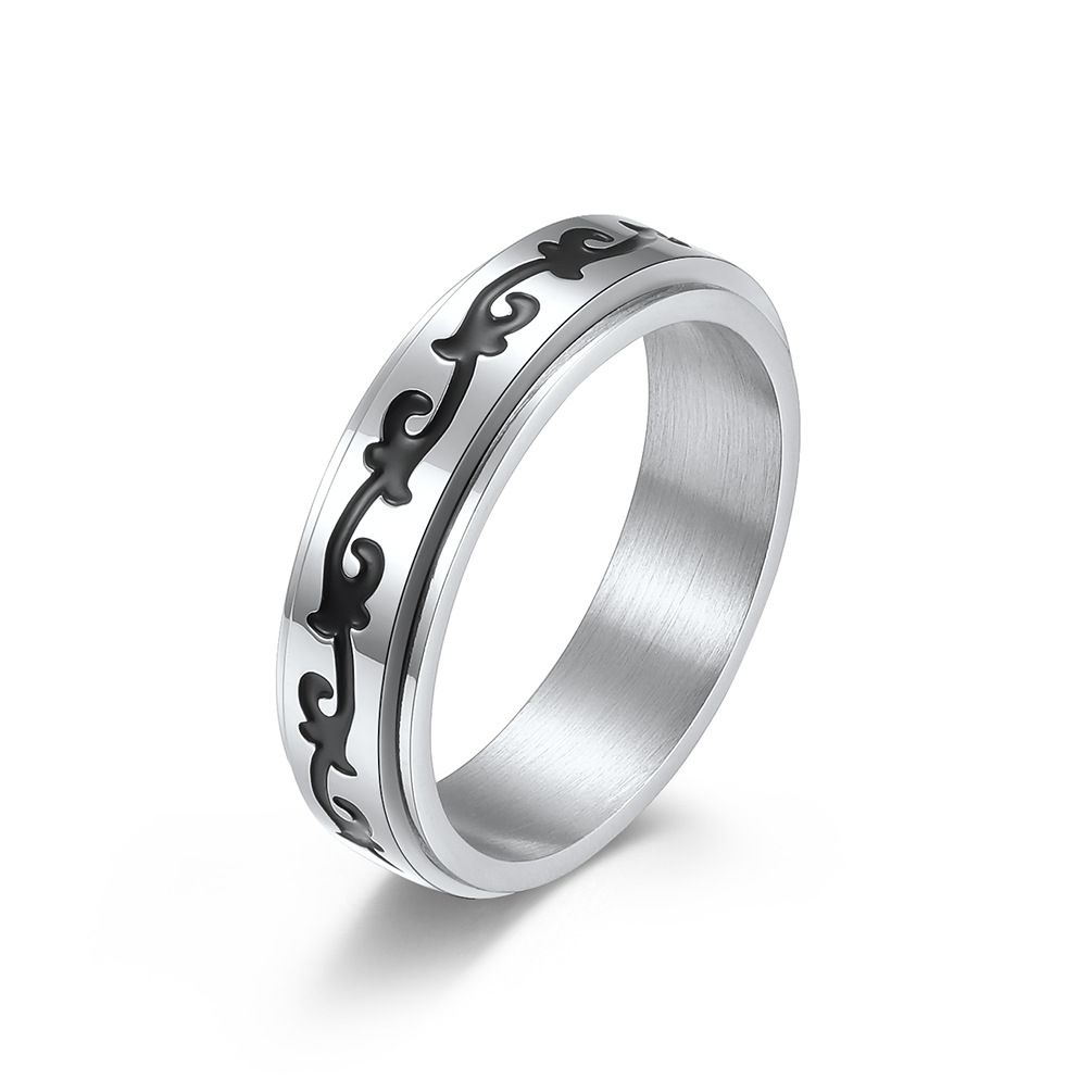 Celtic vine titanium steel rotating ring Wedding engagement proposal stainless steel couple ring_ipsvogv.com