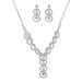 Round Full Diamond Bridal Jewelry Set - Wedding Necklace & Earrings (Korean Style, High-End Sparkle)_ipsvogv.com