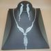 Silver Water Diamond Necklace & Earrings Set - Wing Design Wedding Jewelry For Women, Elegant 2-Piece Gift_ipsvogv.com