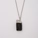 Light Luxury Collarbone Chain Pendant, Natural Black Tourmaline Raw Stone, Electroplated Edge Wrapped Neck Necklace_ipsvogv.com