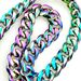 15mm 316L Stainless Steel Man's Woman's Rainbow Iridescent Hip Hop Clavicular Chain Necklace_ipsvogv.com