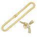 Personalized Cool Hip Hop Full Diamond Gun Pendant Cuban Chain Necklace Trendy Night Club Street Dance Motorcycle_ipsvogv.com