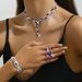 2024 Jewelry Full Diamond Women's Wedding Accessories Necklace Earrings Bracelet Three-Piece Bride Set_ipsvogv.com