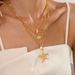 Three-Layer Pearl & Starfish Pendant Necklace - Retro Shell Design Stainless Steel Chain For Women_ipsvogv.com