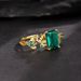 INS Style Square Emerald Zircon Fashion Versatile Flower Women's Ring New Jewelry_ipsvogv.com