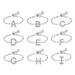 Women's Jewelry S925 Sterling Silver English Letters A Z Diamond Ring Ins Niche Light Luxury Versatile Adjustable Index Finger Ring_ipsvogv.com