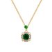 【 】 Square Green Fashionable Light Luxury Charm Gorgeous Full Diamond Necklace Women's Versatile Clavicle Chain Titanium_ipsvogv.com