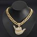 New Cool Men's Personality 666 Pendant Trend Hip-hop Full Diamond Finger Cuban Necklace_ipsvogv.com