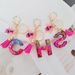 New Red English Letter Love Crystal Drip Glue Glitter Resin Bee Keychain Pendant_ipsvogv.com