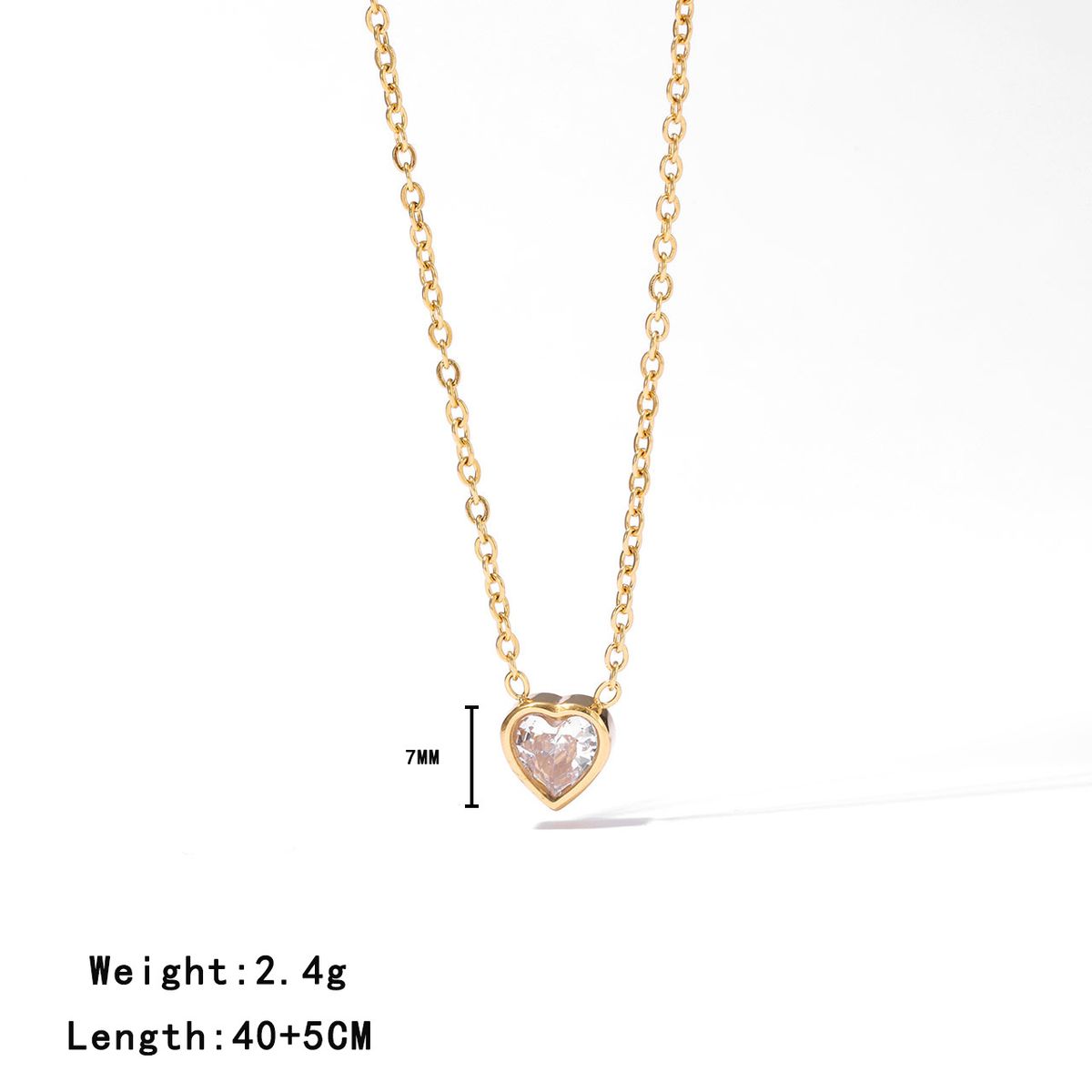 Women's Jewelry Small Sweet Love Zircon Titanium Steel Necklace Female Versatile Clavicle Chain Fashionable Simple Exquisite Peach Heart Pendant_ipsvogv.com