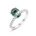 Simple Natural Water Grass Agate Ring S925 Silver Claw Inlaid Green Moss Light Luxury Fashion All Match_ipsvogv.com