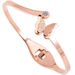 Simple Rose Gold Plated Titanium Steel Diamond Inlaid Butterfly Br, Anti Allergy, Non Fading, Personalized Snap_ipsvogv.com