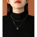 Sterling silver gold plated double-layer letter pendant light luxury all-match clavicle chain female niche design high-grade_ipsvogv.com