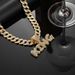 Women’s Jewelry Set Fashion Men's Niche Environmentally Friendly Alloy Hip Hop Street Style Full Diamond Chain Letter KING Cuban Chain Jewelry_ipsvogv.com
