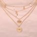 New Fashion Star Cross Pearl Love Geometric Disk Four Layer Necklace_ipsvogv.com