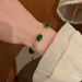 Fashionable high-end and minimalist emerald titanium steel blade chain bracelet_ipsvogv.com