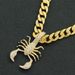 Hip Hop 3D Full Diamond Scorpion Shaped Pendant Trendy Punk Motorcycle Wear Cuban Chain Necklace_ipsvogv.com