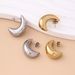 Women's Jewelry Crescent Semi Circular Hollow Earrings Glossy Geometric Simple Style Earrings Fashionable Temperament High End Earrings_ipsvogv.com