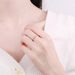 Single Row Diamond White Copper Ring - Minimalist Korean Style Jewelry For Women_ipsvogv.com