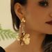 New Electroplated Gold And Silver Flower For Women, Long Style, Unique Fashionable Design, Drop Earrings_ipsvogv.com
