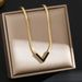 Network Red Titanium Steel V-shaped Necklace Light Luxury High Grade V-neck Flat Snake Bone Chain Collar Chain Colorless_ipsvogv.com