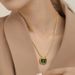 Advanced Grandmother Green Stone Pendant Necklace For Women's Versatile 2023 New Gold Plated Clavicle Sweater Neck Chain_ipsvogv.com