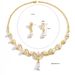 Pinduoduo Pearl Women's Fashion Elegant Alloy Water Drop Shape Bridal Dress Accessories Necklace Earrings Set_ipsvogv.com