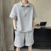Men's Clothing Ice silk sports suit men summer light luxury men's clothing brand loose short sleeved Polo shirt half zipper_ipsvogv.com