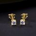 Mini Clear Zircon Stud Earrings For Women 14k Gold Planted Sterg Sier Fine_ipsvogv.com