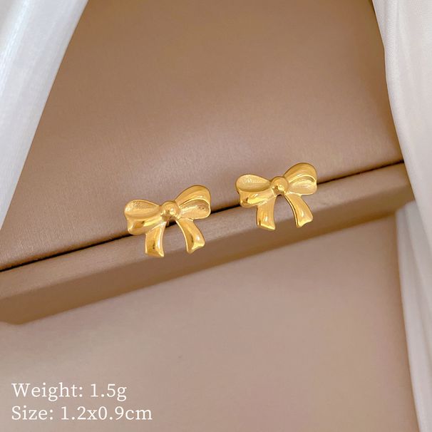 【 Full Body Titanium Steel 】 Simple Bowknot Temperament And Personality Are Extremely Simple. Real Gold Necklace In The_ipsvogv.com