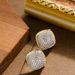 Fashionable Personality Full Diamond Geometric Square For Women, Niche Design, Versatile Silver Needle Earrings_ipsvogv.com