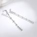 Women's Jewelry Silver Moissanite Earrings Long Earrings For Brides And Brides Wedding Dresses Temperament Earrings_ipsvogv.com