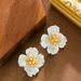 French Fashion Exquisite Matte Three-dimensional Floral For Women With A Sense Of Light Luxury, Sweet And Elegant Silver_ipsvogv.com