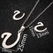 Stainless steel 26 letter pendant necklace set new earrings ladies letter necklace niche accessories_ipsvogv.com