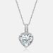 new Love High Carbon Diamond Pendant Female S925 Silver Claw Inlaid Flashing Colored Gem Clavicle Chain Light Luxury Fashion_ipsvogv.com