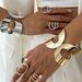 Exaggerated Large Light Surface Hollow Double Ring Bracelet For Women, Featuring Metallic Style, Personalized Geometric_ipsvogv.com