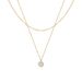 Double Layered White Shell Round Non Fading Lock Bone Chain Women's Titanium Steel Gold Plated Pendant_ipsvogv.com