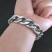 Classic Style Hip Hop Primary Colors Silver Tone Stainless Steel Bracelet Polished Like Mirror_ipsvogv.com