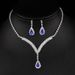 Yiwu Bride Jewelry Set Sparkling Diamond Water Drop Necklace And Earrings 630_ipsvogv.com