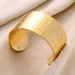 Charm Bracelets Exquisite Classic Bump Pattern Openning Bangles For Women Cuff Bracelet Gold Color Stainless Steel Hand_ipsvogv.com